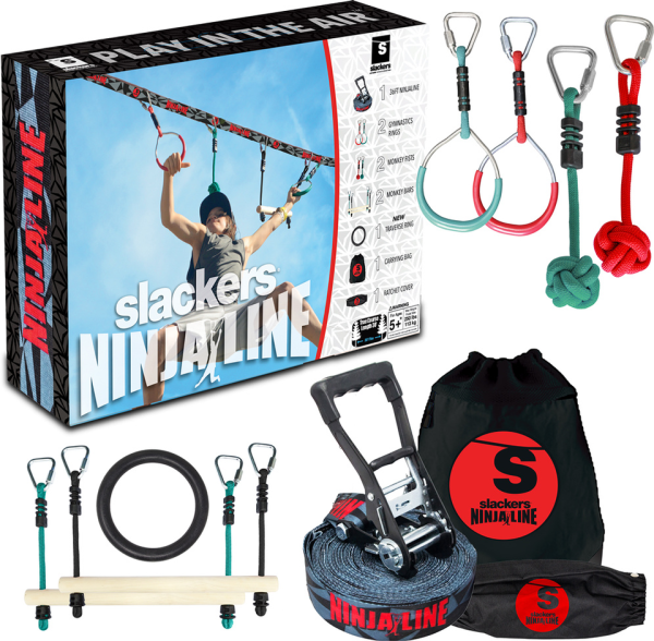 SCHILDKRÖT Balancegerät Slackers USA Ninja Line Starter Set 2021, 11 Meter Hangelparcour, tolles 11-