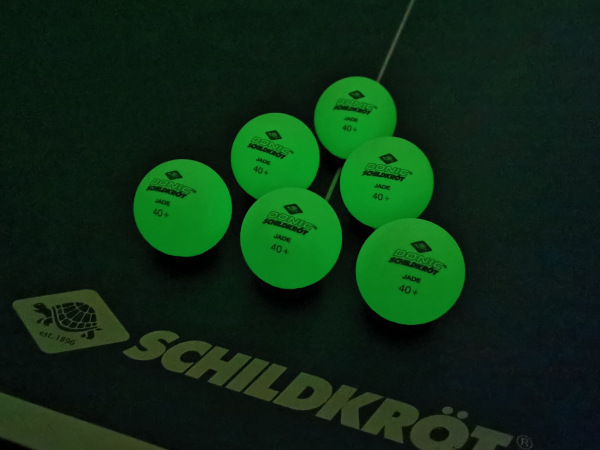 DONIC SCHILDKRÖT TT ball GLOW IN THE DARK POLY 40+, 6 pieces